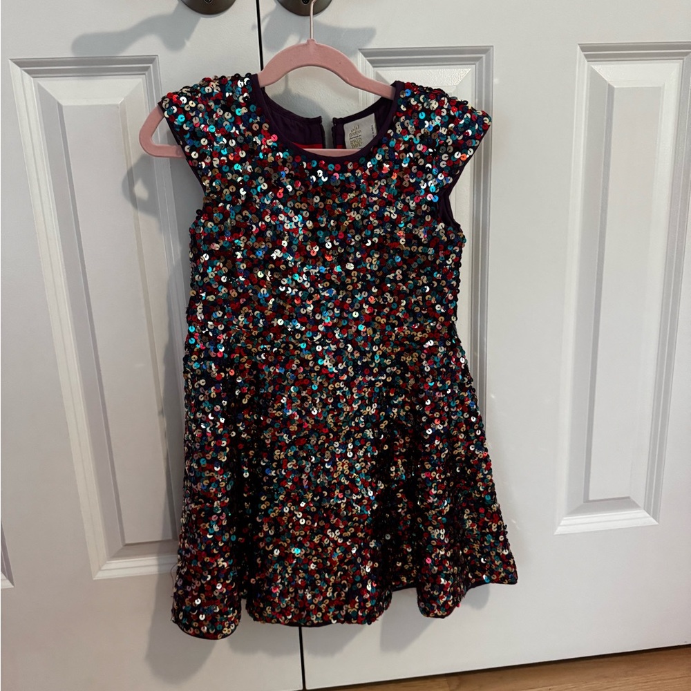 Mini Boden Multicolor Sequin Kids Dress